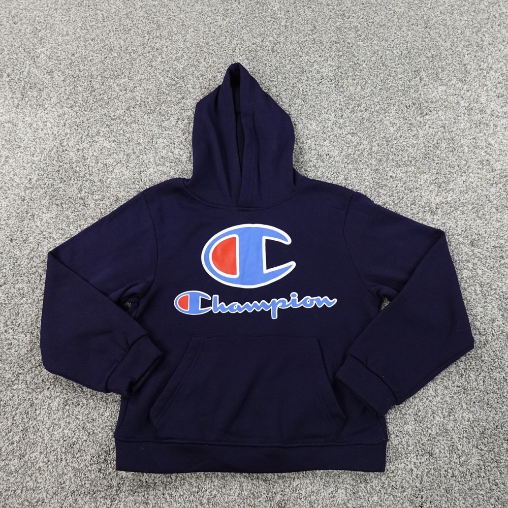 Champion Hoodie Boys M 10/12 Blue Pullover Sweater  Sweatshirt Active Youth Kid